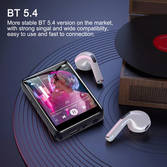32GB Portable Mp3 Player 2.4'' Touch Screen With BT 5.4 MP3 Player with Built-in HD Speaker Support voice recording,video,e-book