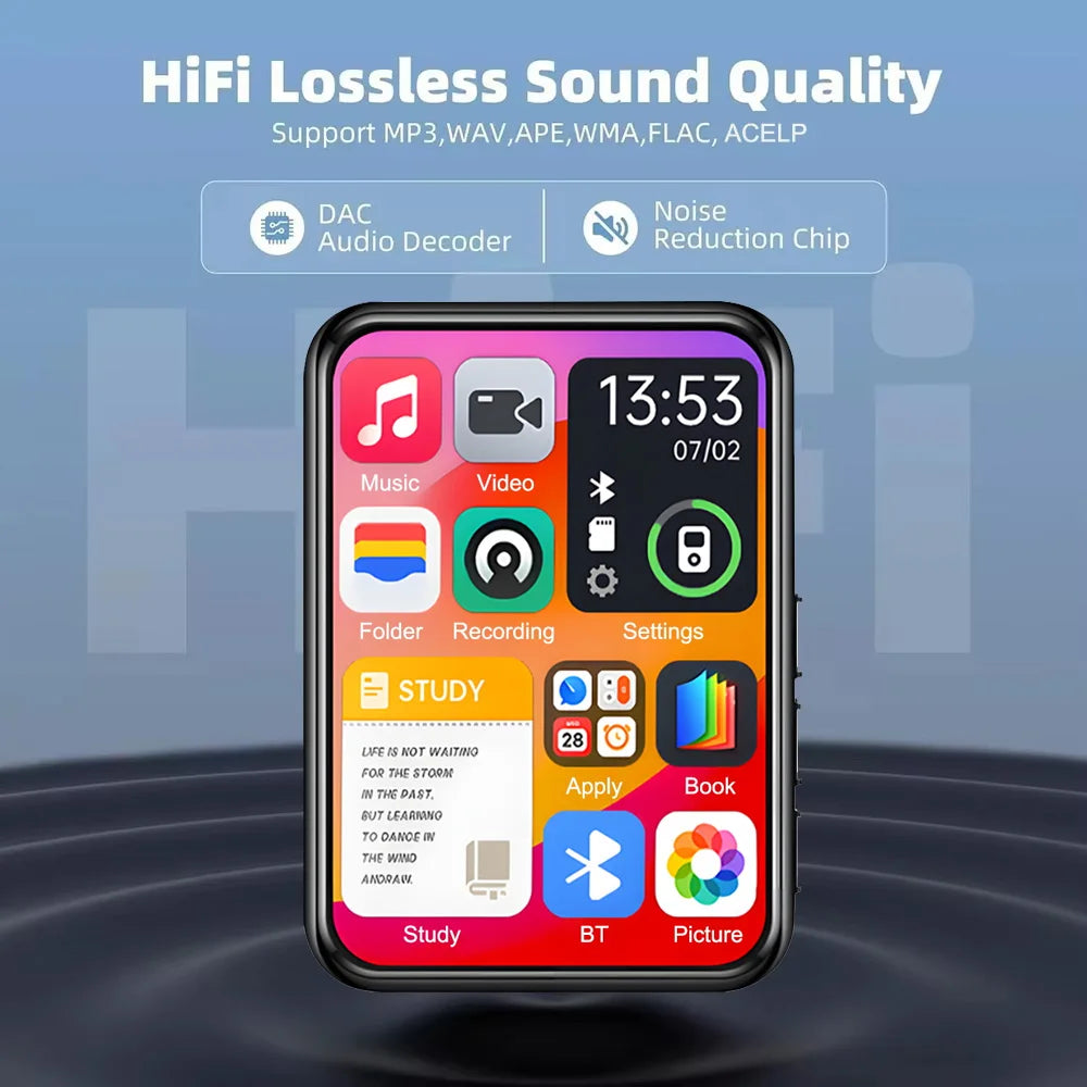 32GB Portable Mp3 Player 2.4'' Touch Screen With BT 5.4 MP3 Player with Built-in HD Speaker Support voice recording,video,e-book