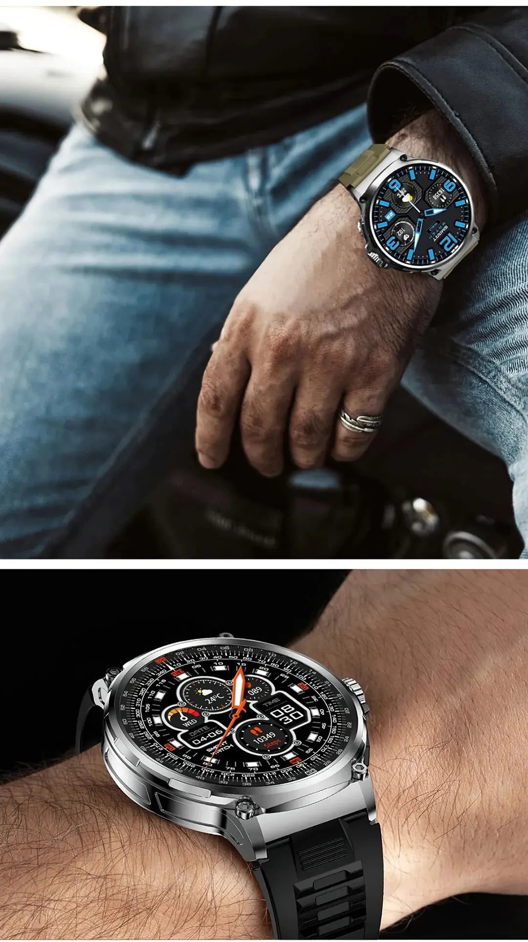 New 710mAh Bluetooth Call Smart Watch Men Sports Watches Men 1.85"HD Health Monitor Waterproof Smartwatch For Android IOS