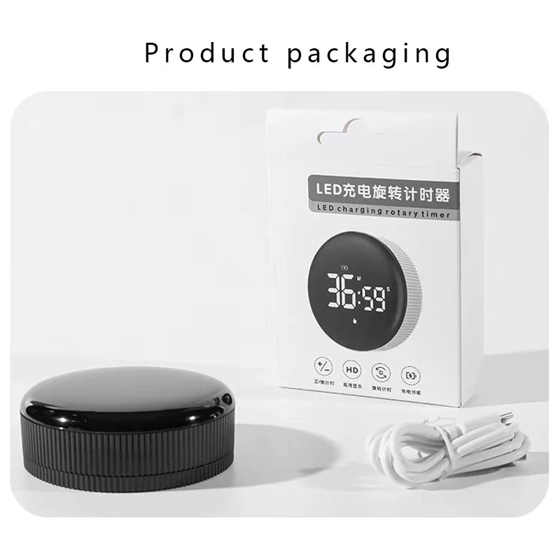 1PC Student Digital Silent Timer Magnetic Kitchen Electronic Timer Learn Countdown Reminder (Built-in Rechargeable Lithium Batte