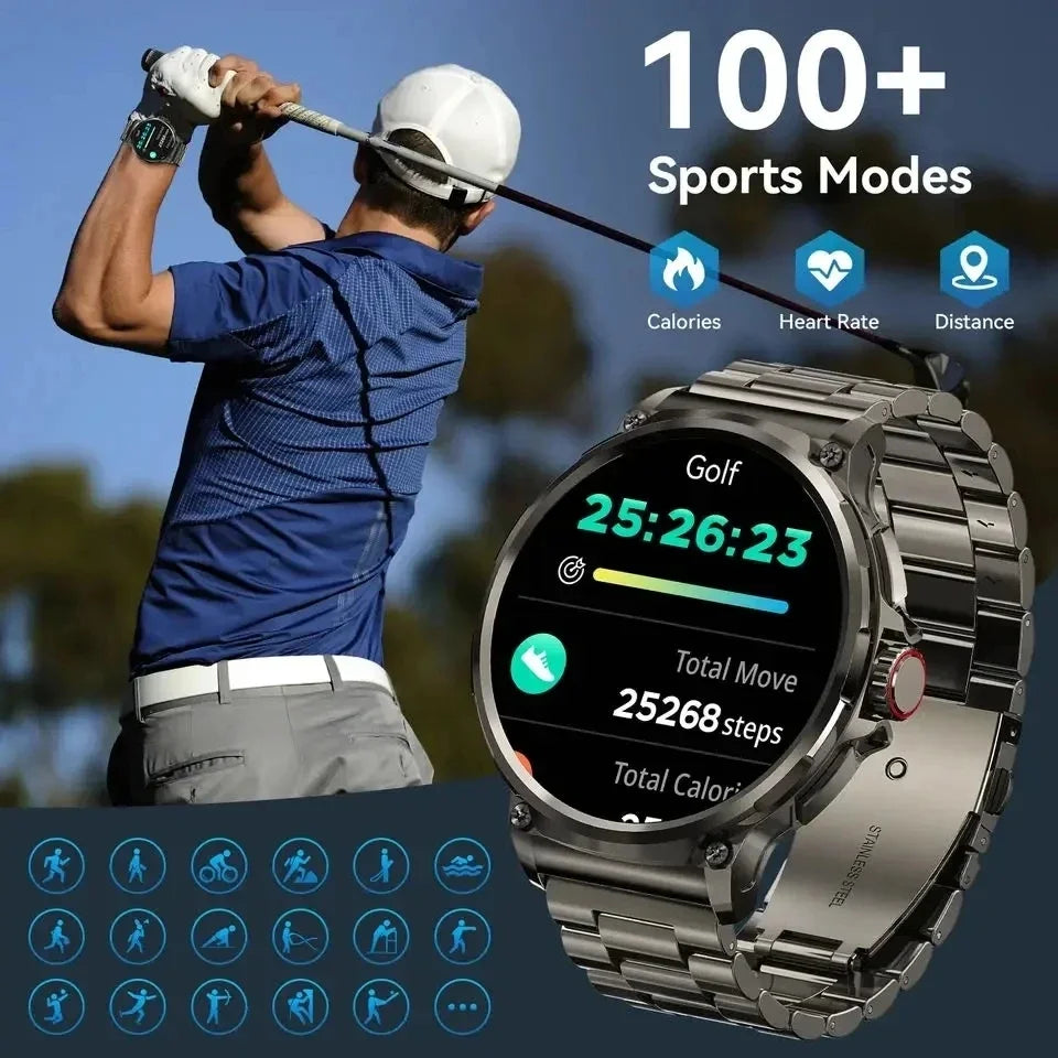 New 710mAh Bluetooth Call Smart Watch Men Sports Watches Men 1.85"HD Health Monitor Waterproof Smartwatch For Android IOS