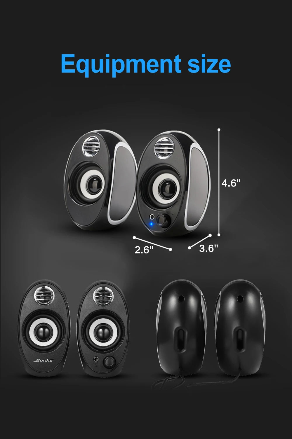 Computer Speakers for Desktop, PC Powered Speaker, USB Powered Monitor Speakers for Computer/TV/Laptop/Gaming (10W)