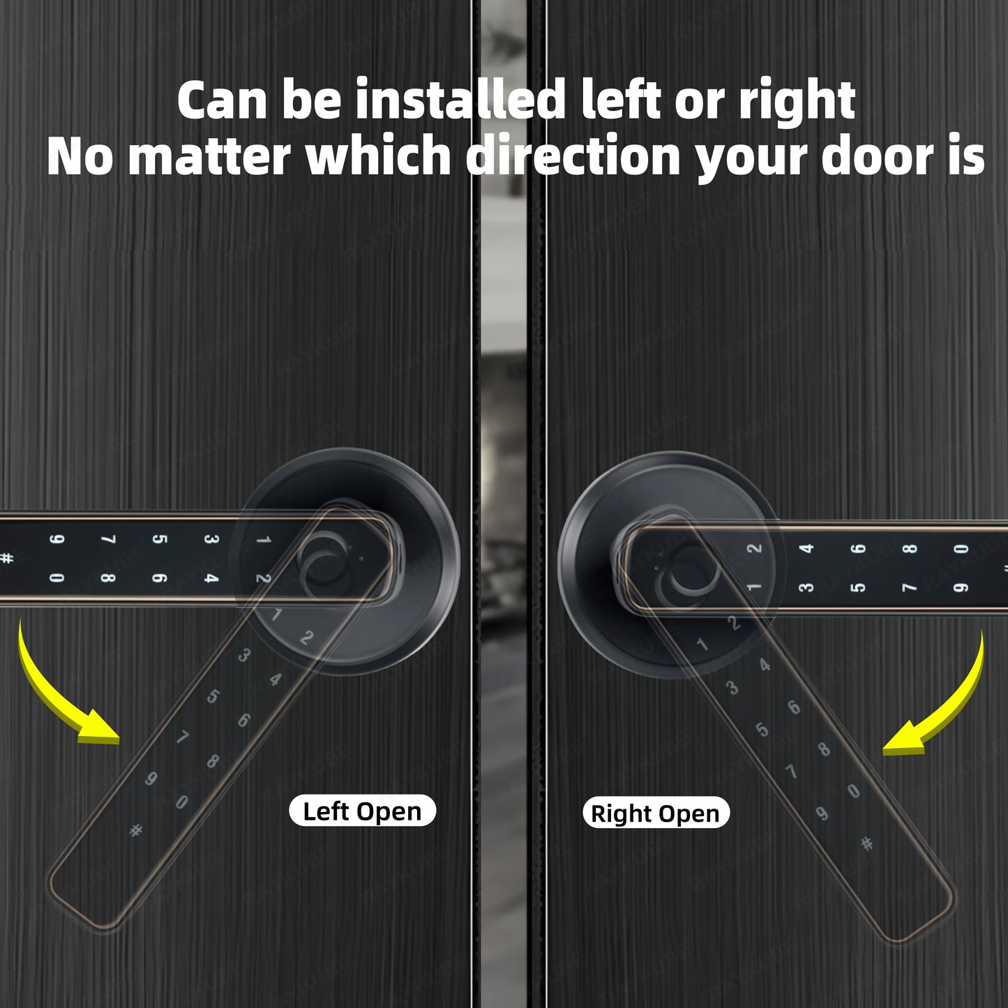 RAYKUBE M3-S Tuya BLE Smart Fingerprint Door Lock Electronic Lock with Password/Key/Smartlife/Tuya APP Remote Unlock For Bedroom