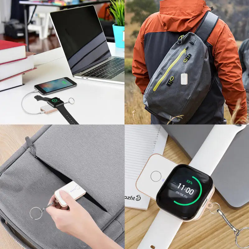 1200mAh Portable Wireless Charger Power Bank For Apple Watch Series 10 9 8 7 6 5 4 SE Ultra For iWatch Magnetic Charging Station