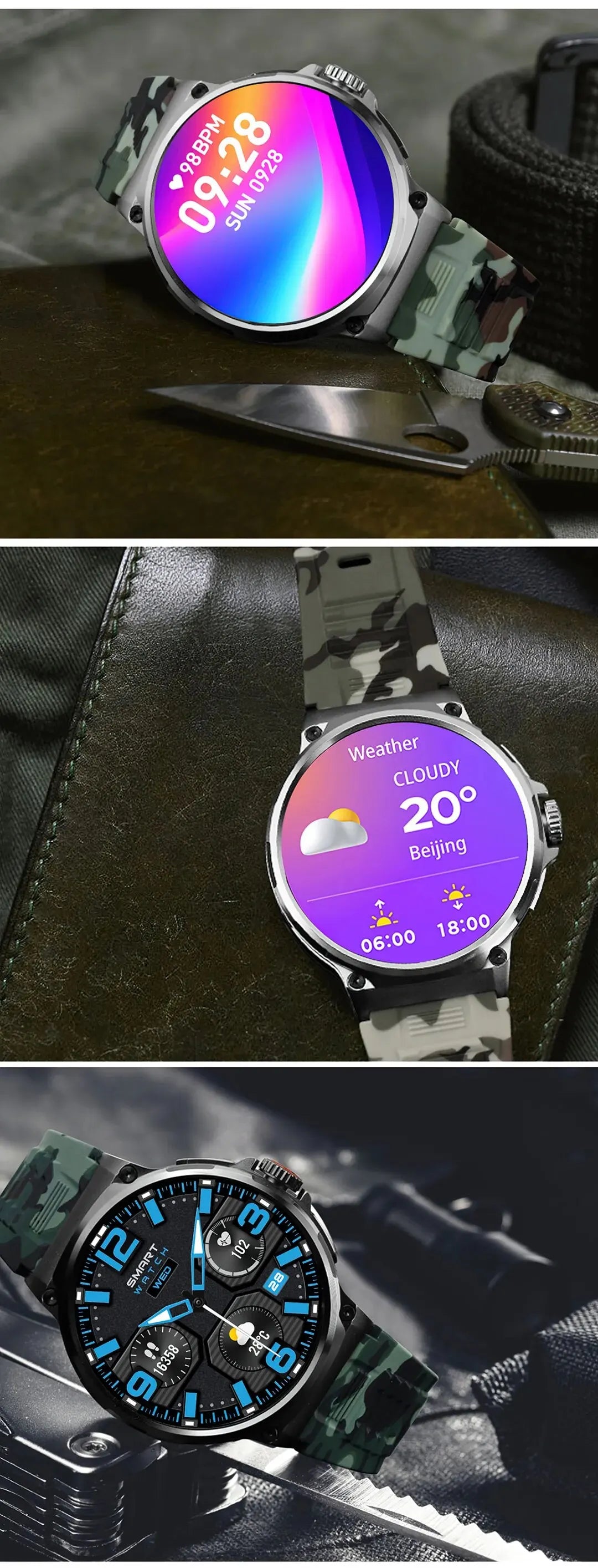 New 710mAh Bluetooth Call Smart Watch Men Sports Watches Men 1.85"HD Health Monitor Waterproof Smartwatch For Android IOS