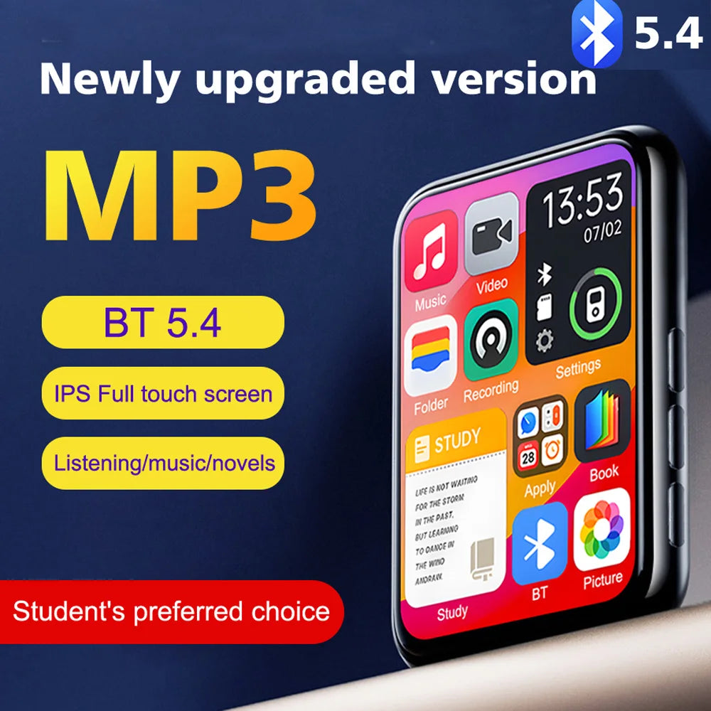 32GB Portable Mp3 Player 2.4'' Touch Screen With BT 5.4 MP3 Player with Built-in HD Speaker Support voice recording,video,e-book