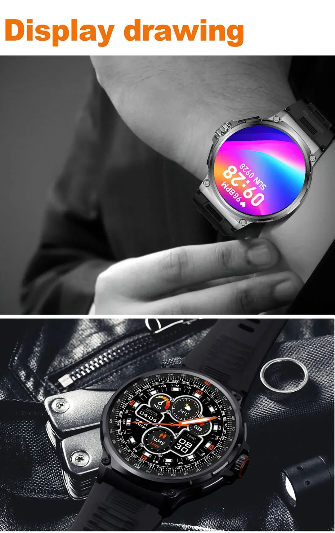 New 710mAh Bluetooth Call Smart Watch Men Sports Watches Men 1.85"HD Health Monitor Waterproof Smartwatch For Android IOS