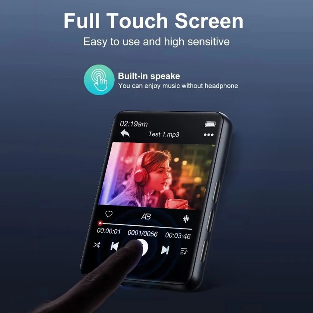 32GB Portable Mp3 Player 2.4'' Touch Screen With BT 5.4 MP3 Player with Built-in HD Speaker Support voice recording,video,e-book