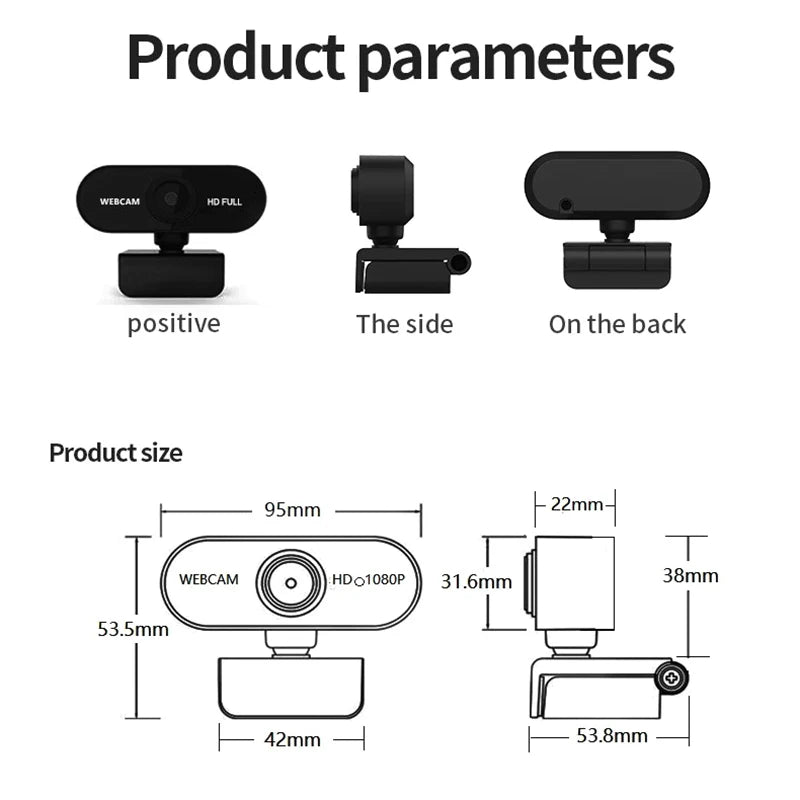 Online Course Webcam 1080P Camera Built-in Microphone High-definition Camera Laptop Conference Camera Without Driver USB Camera