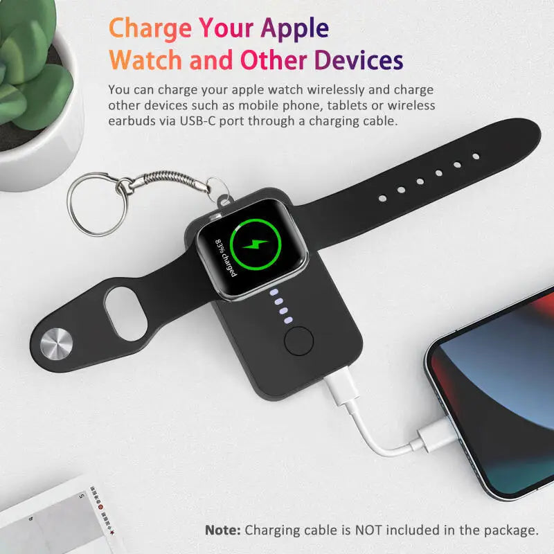1200mAh Portable Wireless Charger Power Bank For Apple Watch Series 10 9 8 7 6 5 4 SE Ultra For iWatch Magnetic Charging Station