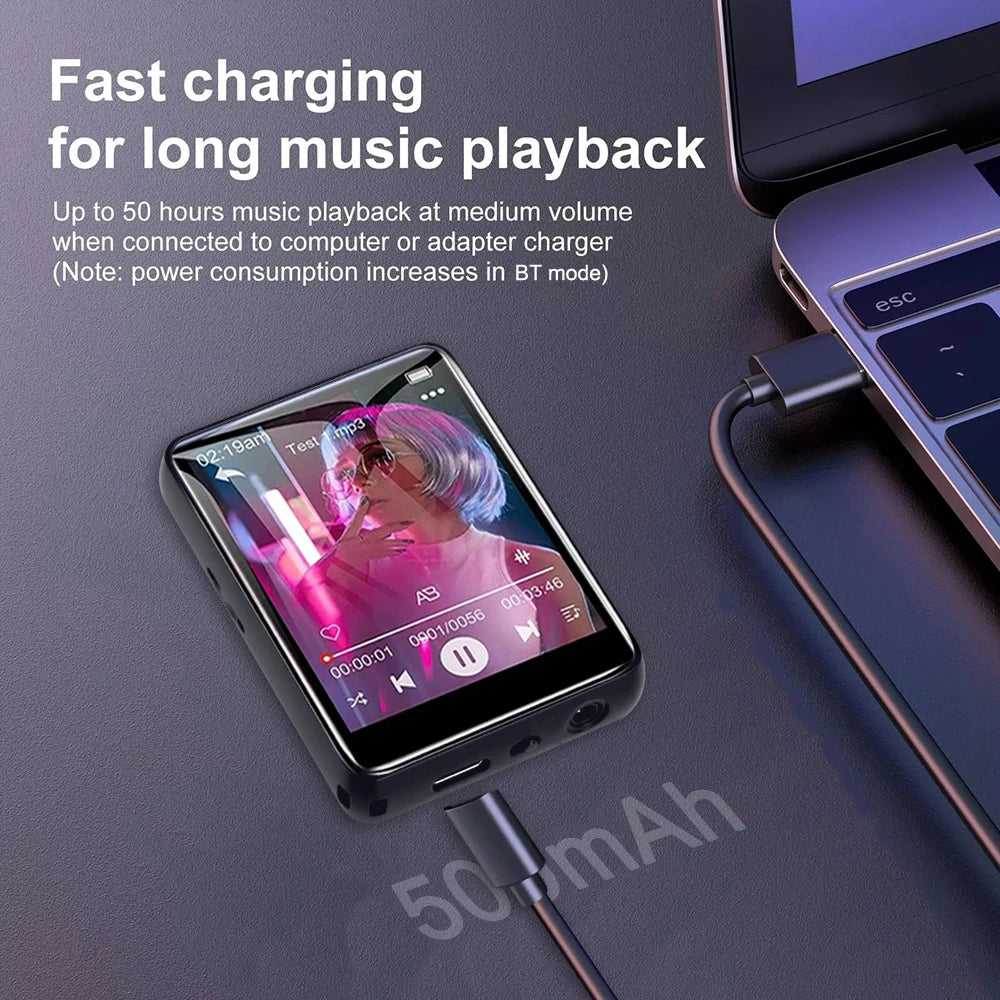 32GB Portable Mp3 Player 2.4'' Touch Screen With BT 5.4 MP3 Player with Built-in HD Speaker Support voice recording,video,e-book