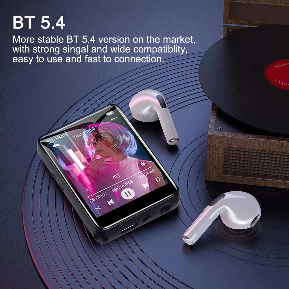 32GB Portable Mp3 Player 2.4'' Touch Screen With BT 5.4 MP3 Player with Built-in HD Speaker Support voice recording,video,e-book