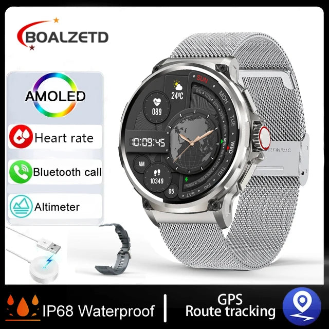 New 710mAh Bluetooth Call Smart Watch Men Sports Watches Men 1.85"HD Health Monitor Waterproof Smartwatch For Android IOS